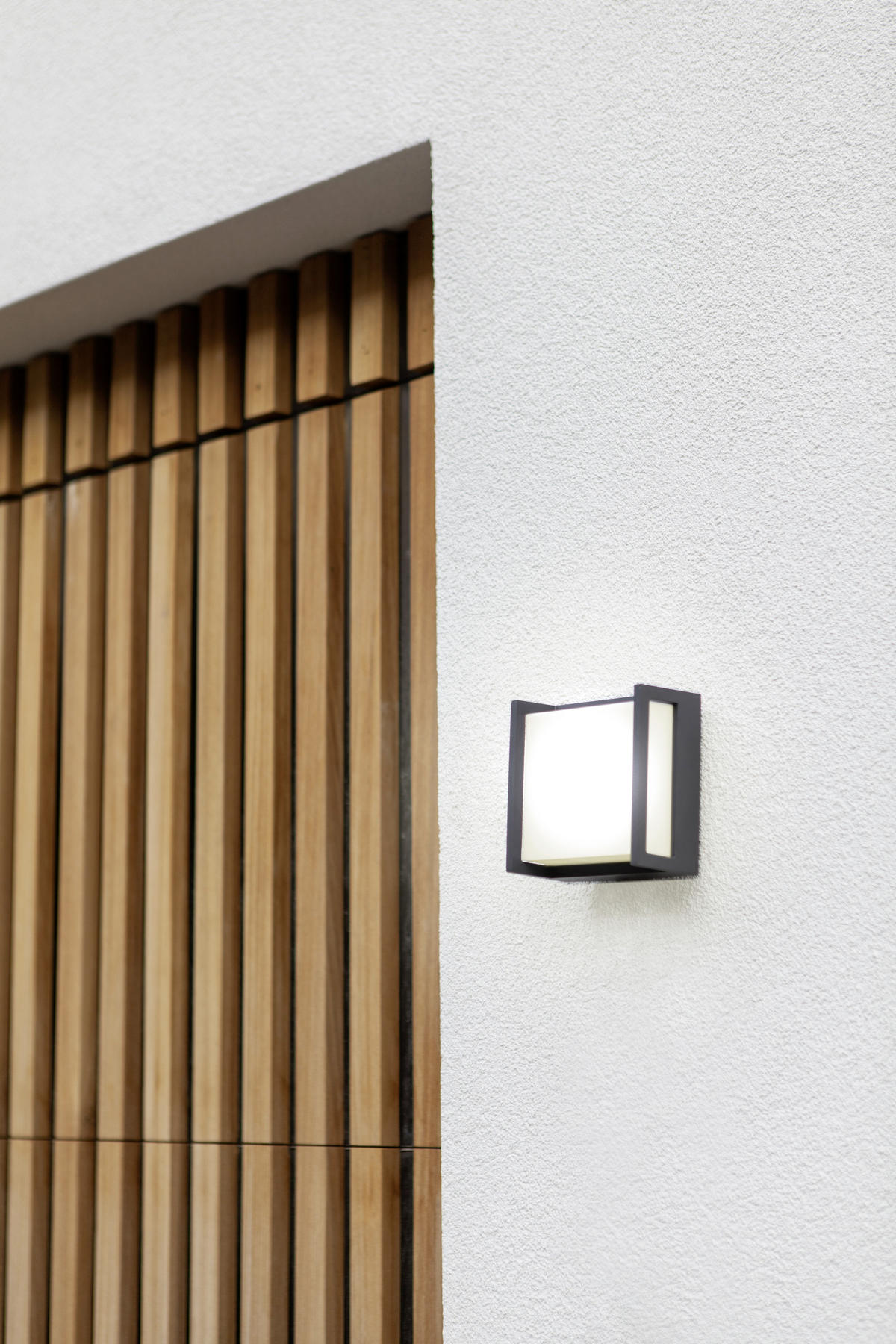 AUßENWANDLEUCHTE QUBO 14/14/7,20 cm   - Anthrazit/Weiß, Design, Kunststoff/Metall (14/14/7,20cm)
