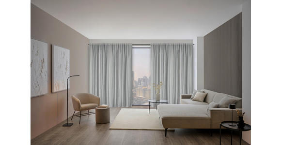 FERTIGVORHANG CAVA 140/245 cm   - Silberfarben, KONVENTIONELL, Textil (140/245cm) - Dieter Knoll