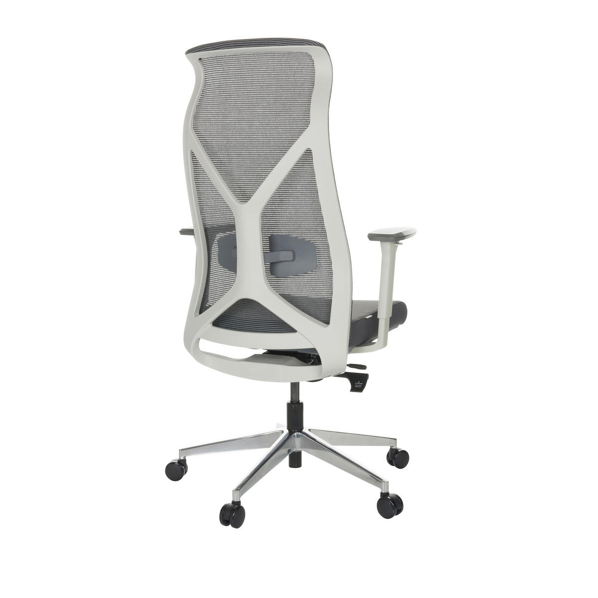 DREHSTUHL Schwarz  - Silberfarben/Schwarz, Basics, Kunststoff/Textil (69/119-128/60cm) - MID.YOU