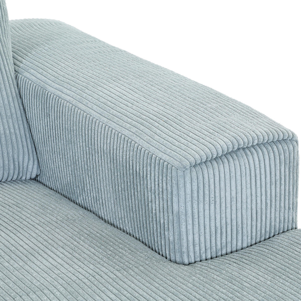 ECKSOFA in Cord Mintgrün, Hellblau  - Schwarz/Mintgrün, Konventionell, Textil/Metall (285/170cm) - Carryhome