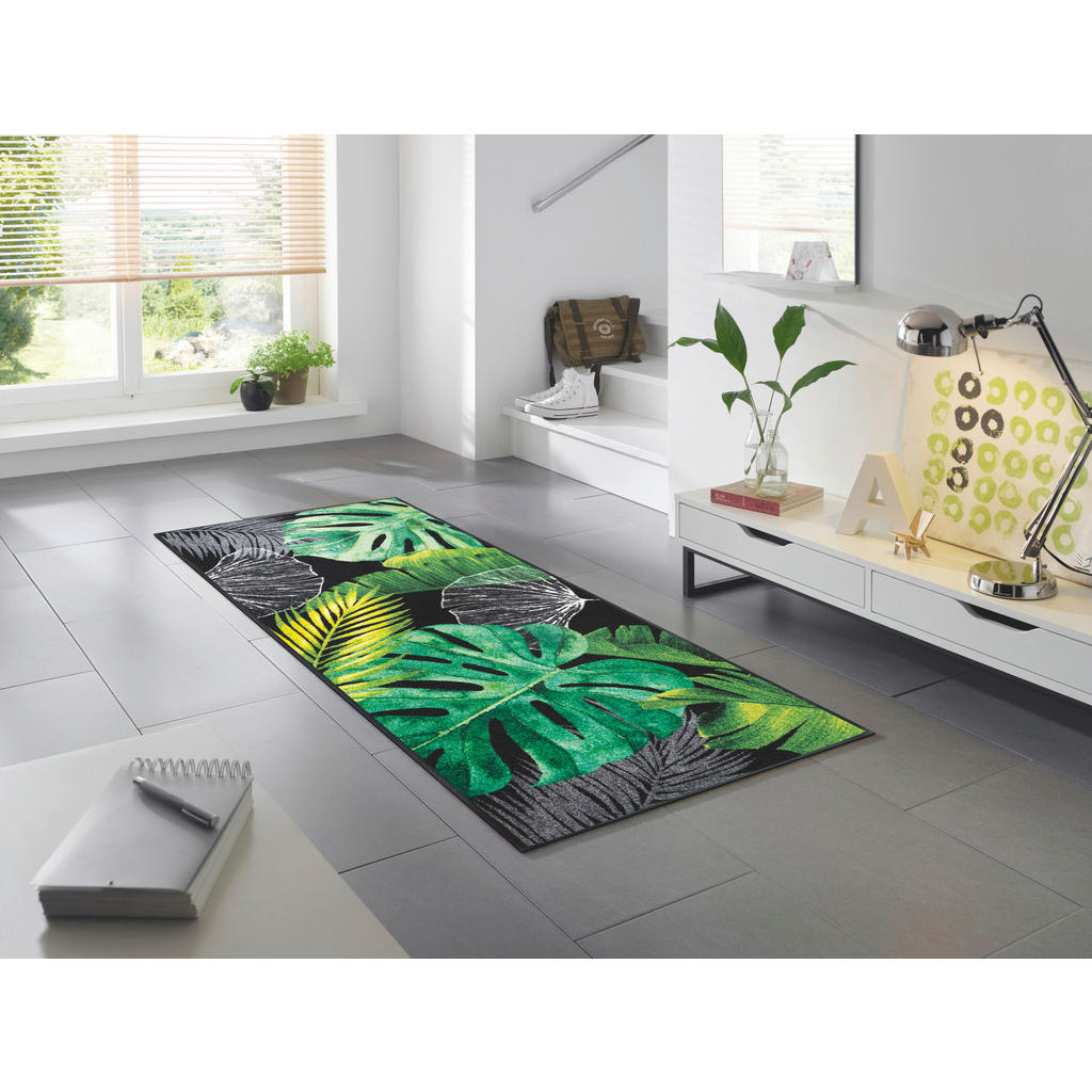Thumbnail - wash+dry Küchenläufer Neoflora, Grün, Kunststoff, Blätter, rechteckig, 75x190 cm, Oeko-Tex® Standard 100, für Fußbodenhe...