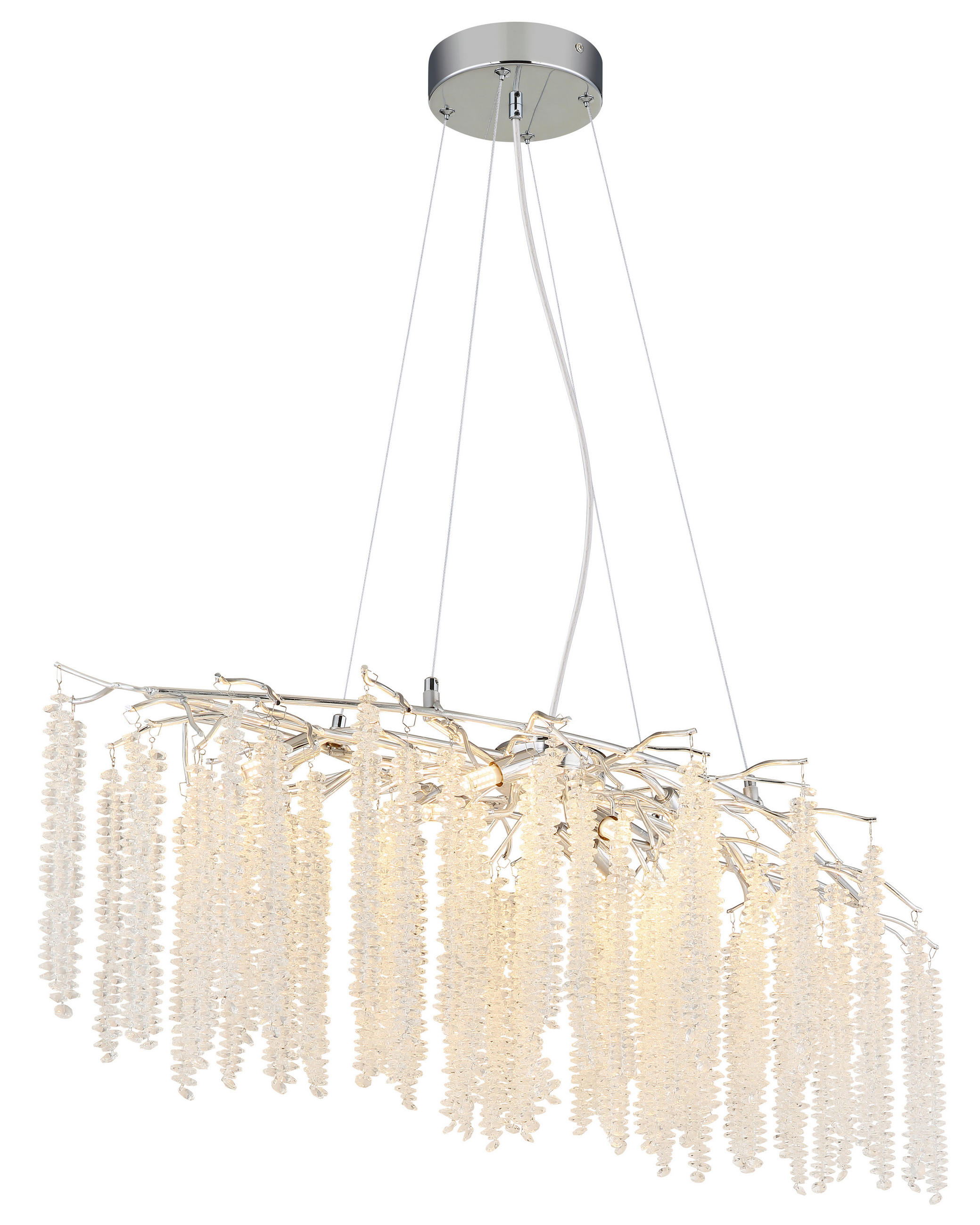 HÄNGELEUCHTE 100/40/120 cm  - Klar/Chromfarben, KONVENTIONELL, Kunststoff/Metall (100/40/120cm) - Globo