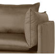 ECKSOFA in Samt Hellbraun  - Hellbraun/Schwarz, Design, Textil/Metall (200/241cm) - Carryhome