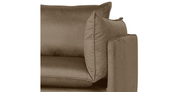 ECKSOFA in Samt Hellbraun  - Hellbraun/Schwarz, Design, Textil/Metall (200/241cm) - Carryhome