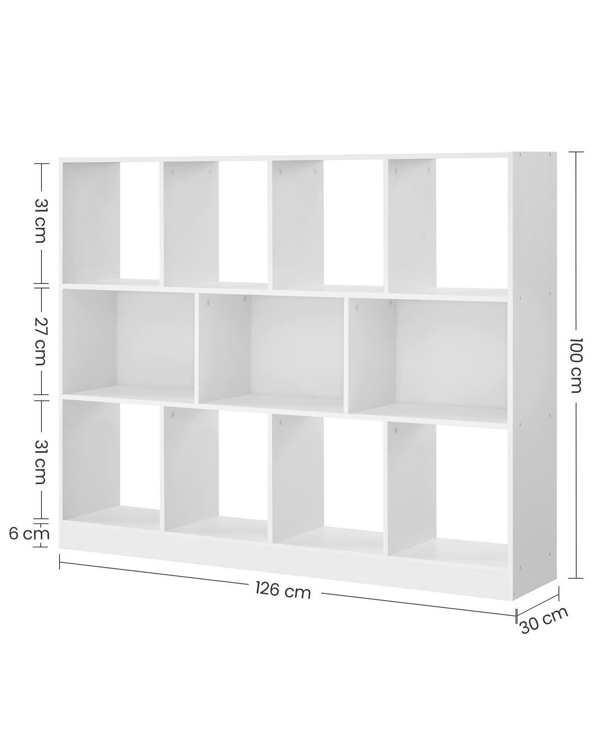 STANDREGAL  126/100/30 cm Weiß  - Weiß, Design, Holzwerkstoff (126/100/30cm) - Boxxx