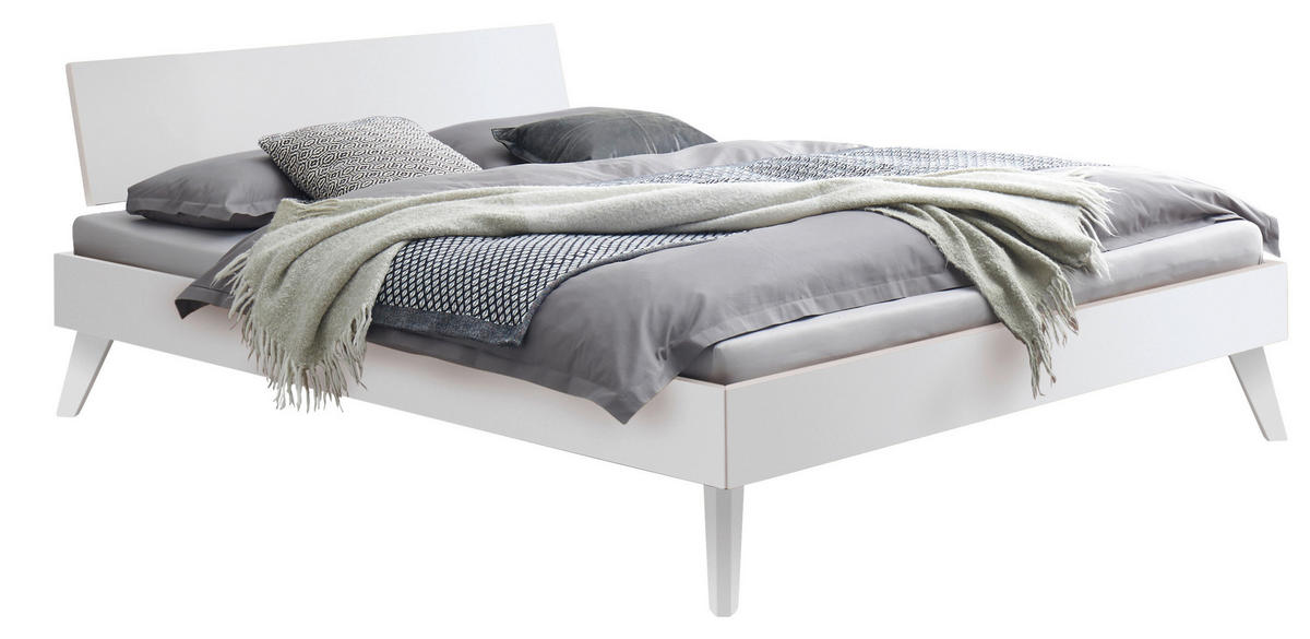 BETT 200/200 cm,  in Weiß,  - Weiß, Natur (200/200cm) - Hasena