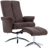 RELAXSESSELSET Lesesessel Chenille    - Chromfarben/Braun, KONVENTIONELL, Textil/Metall (80/113/84cm) - MID.YOU