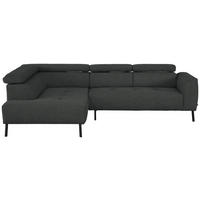 ECKSOFA in Chenille Dunkelgrau  205/280 cm  - Dunkelgrau/Schwarz, Design, Textil/Metall (205/280cm) - Xora