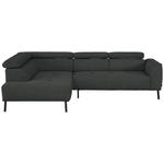 ECKSOFA in Chenille Dunkelgrau  205/280 cm  - Dunkelgrau/Schwarz, Design, Textil/Metall (205/280cm) - Xora