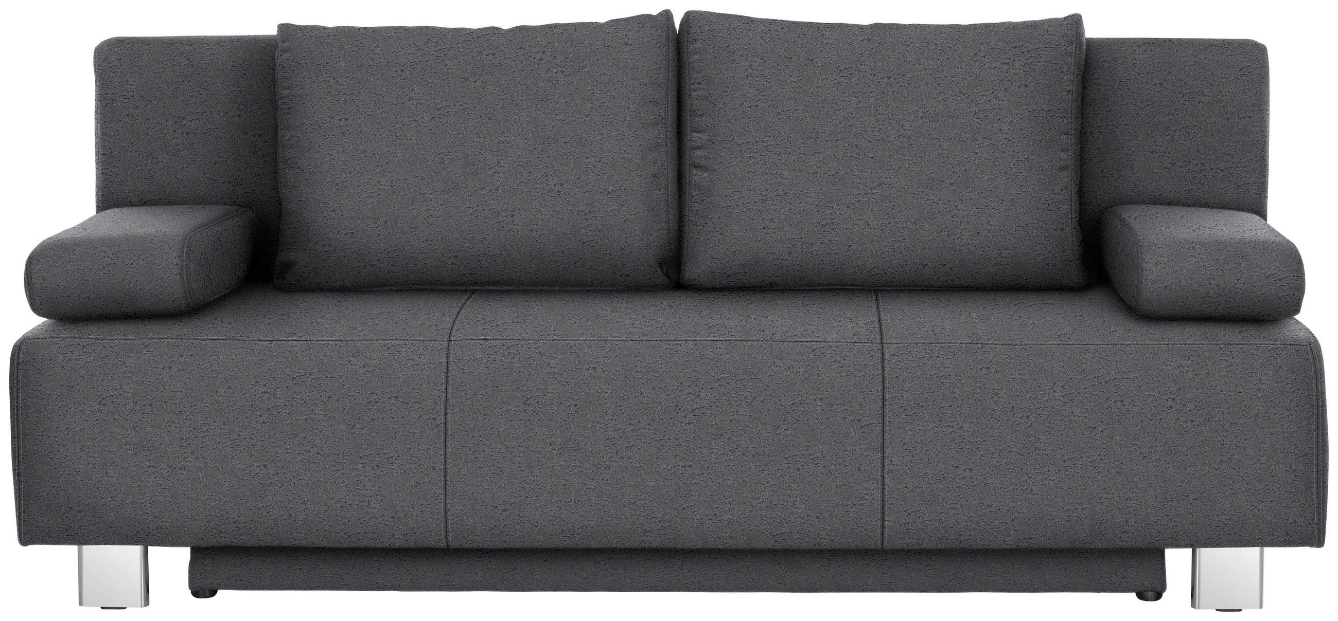 SCHLAFSOFA in Flachgewebe Grau  - Chromfarben/Grau, Design, Textil/Metall (197/88/89cm) - Xora