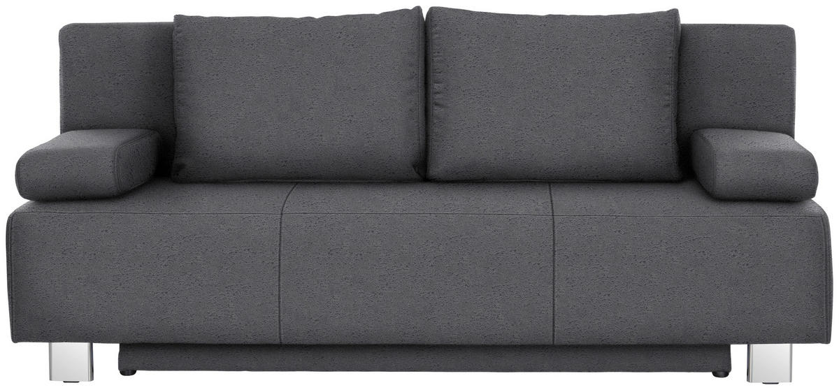 SCHLAFSOFA in Flachgewebe Grau  - Chromfarben/Grau, Design, Textil/Metall (197/88/89cm) - Xora