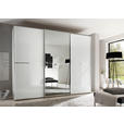 SCHWEBETÜRENSCHRANK 298/240/68 cm 3-türig Weiß  - Chromfarben/Weiß, Design, Glas/Holzwerkstoff (298/240/68cm) - Moderano