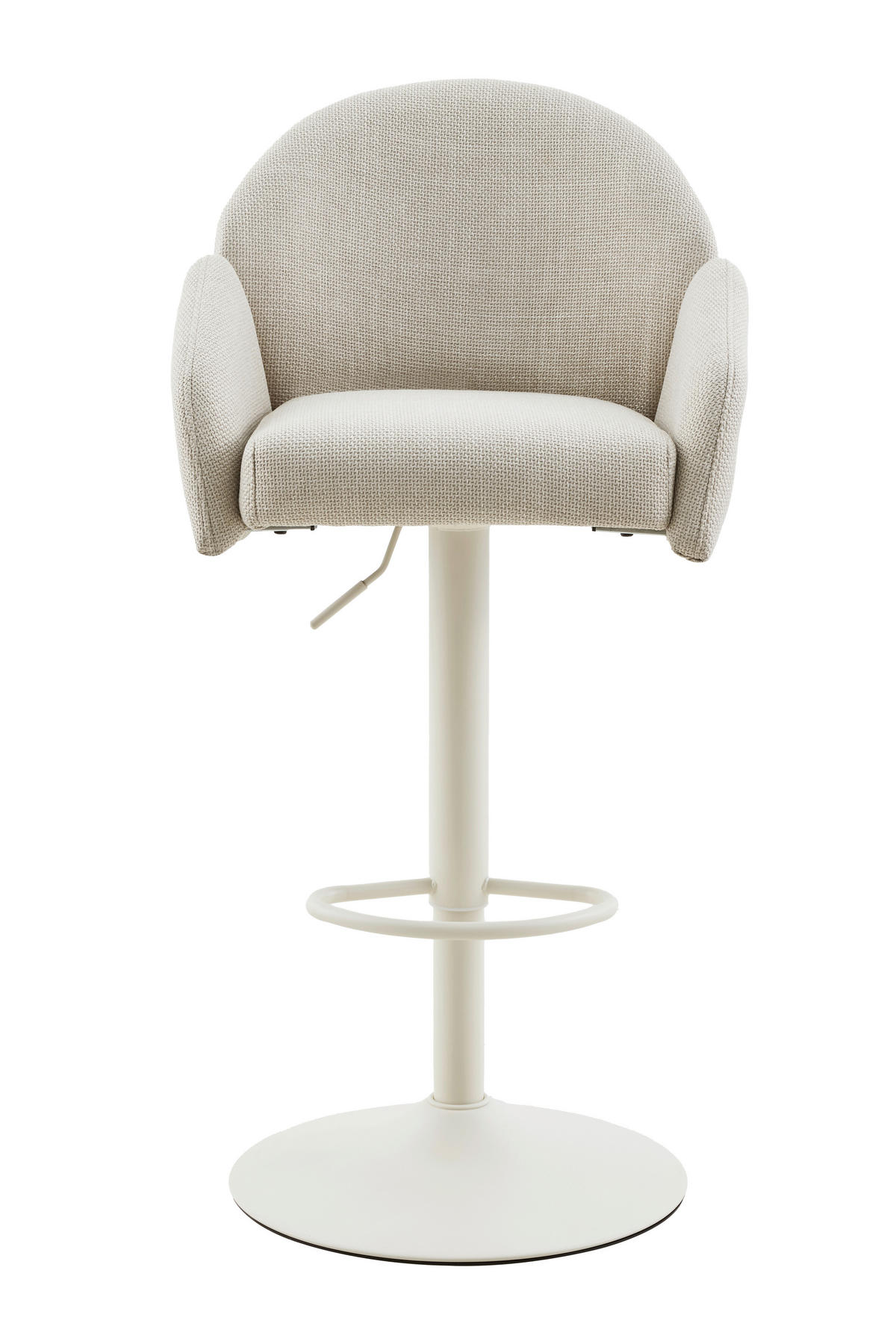 BARHOCKER-SET Webstoff Beige Stahl erweiterbar, Sitzfläche 360° drehbar  - Beige/Creme, MODERN, Textil/Metall (51,5/96-117/53cm) - MID.YOU