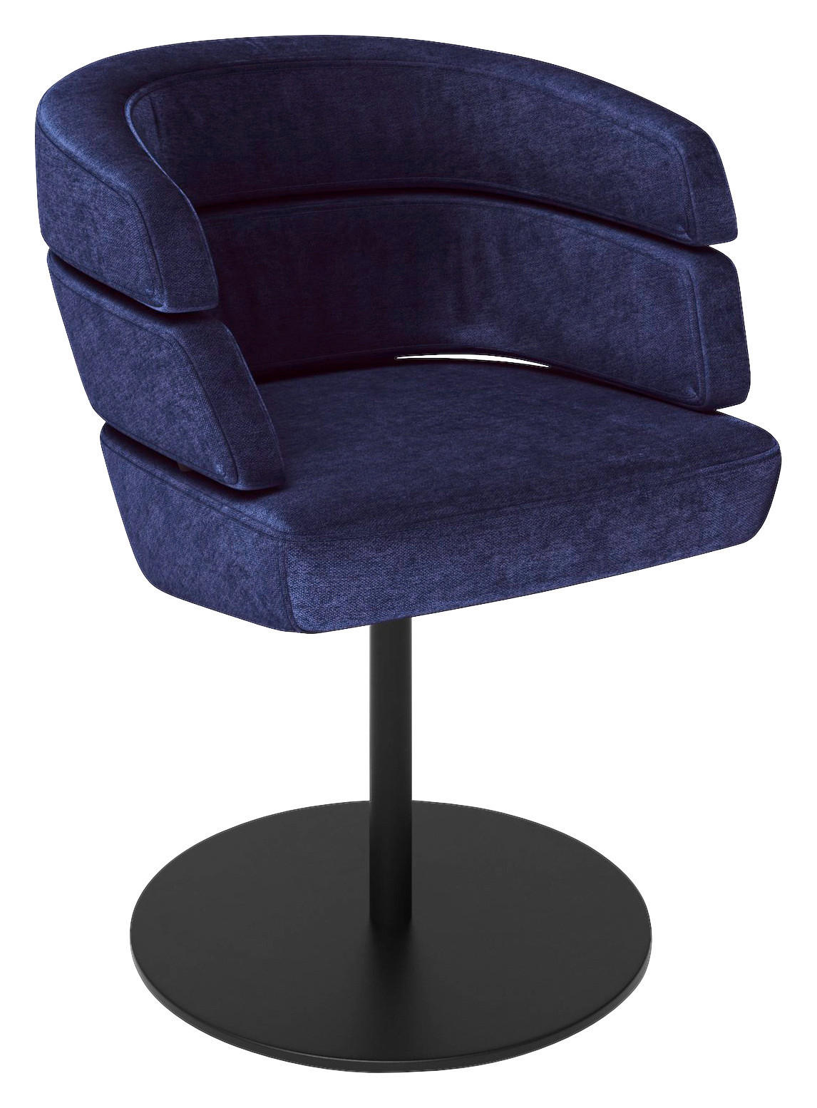 STUHL  in Stahl Chenille Metall, Textil  - Blau/Schwarz, Design, Textil/Metall (64/81/64cm) - Joop!