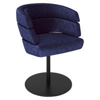 STUHL  Lederauswahl, Stoffauswahl, Typenauswahl, Sitzfläche 360° drehbar Chenille  - Blau/Schwarz, Design, Textil/Metall (64/81/64cm) - Joop!