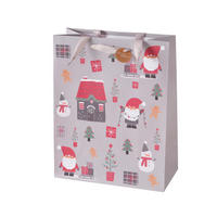 DÁRKOVÁ TAŠKA - šedá/červená, Design, textil/papír (26,5/13/33,5cm)