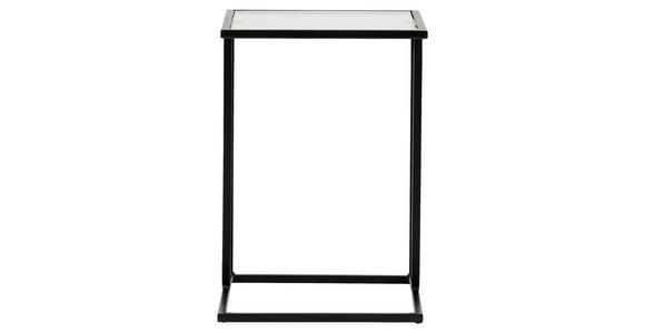 BEISTELLTISCH in Metall, Glas 45/35/46 cm  - Schwarz, Design, Glas/Metall (45/35/46cm) - Novel