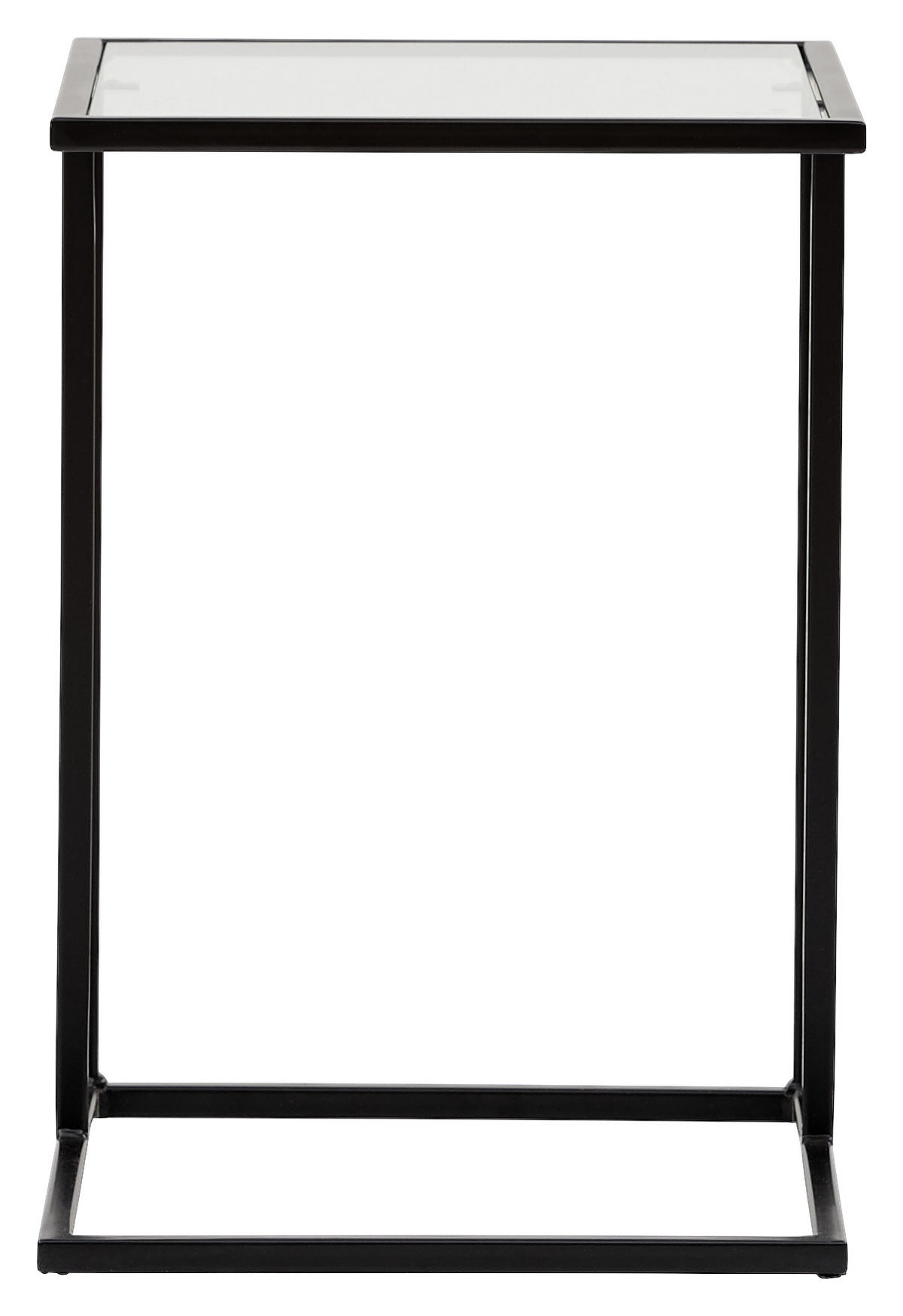 BEISTELLTISCH in Metall, Glas 45/35/46 cm  - Schwarz, Design, Glas/Metall (45/35/46cm) - Novel