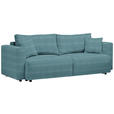 SCHLAFSOFA in Cord Pastellblau  - Pastellblau/Schwarz, Design, Kunststoff/Textil (250/92/105cm) - Carryhome