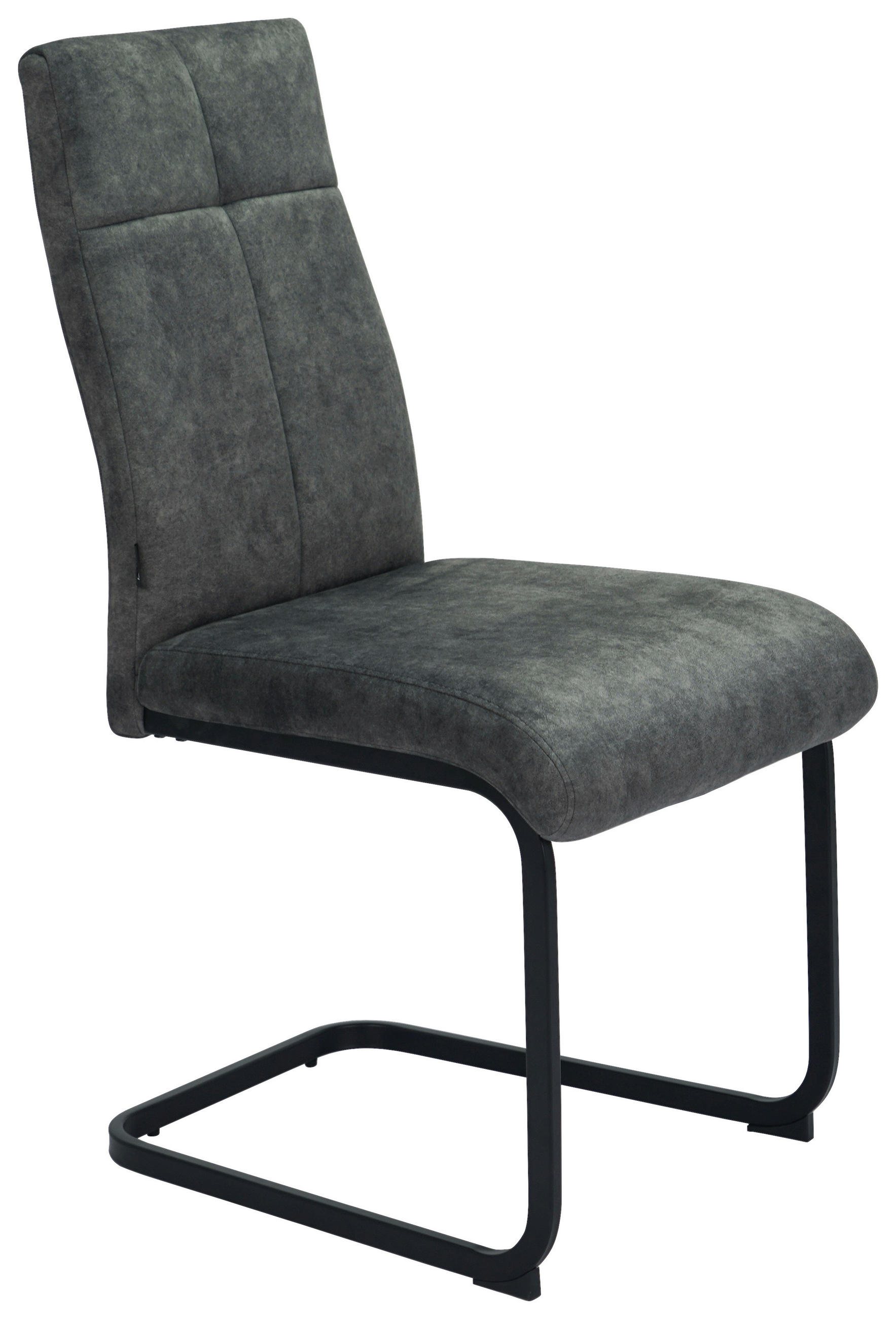 SCHWINGSTUHL  in Eisen Webstoff  - Anthrazit/Schwarz, Design, Textil/Metall (45/92/62cm) - Novel