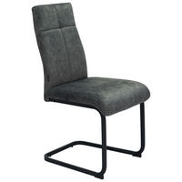 SCHWINGSTUHL  in Eisen Webstoff  - Anthrazit/Schwarz, Design, Textil/Metall (45/92/62cm) - Novel