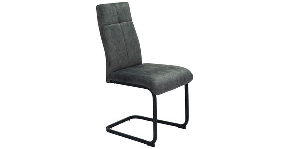 SCHWINGSTUHL in Eisen Webstoff - Anthrazit/Schwarz, Design, Textil/Metall (45/92/62cm) - Novel