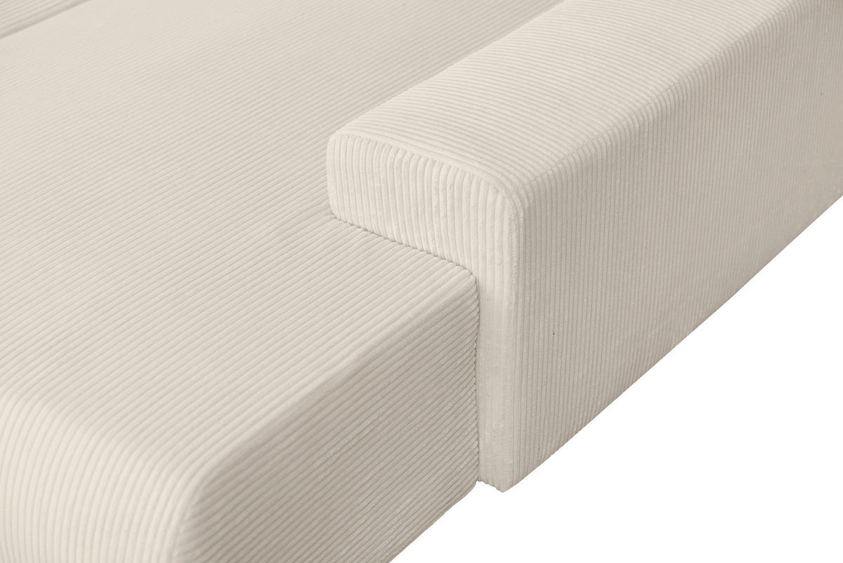 WOHNLANDSCHAFT Creme Cord  - Creme/Schwarz, KONVENTIONELL, Textil/Metall (191/351/191cm) - Carryhome