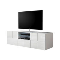 TV-BÄNK 181/57/42 cm  - vit högglans/svart, Design, trämaterial/trä (181/57/42cm) - Best Price