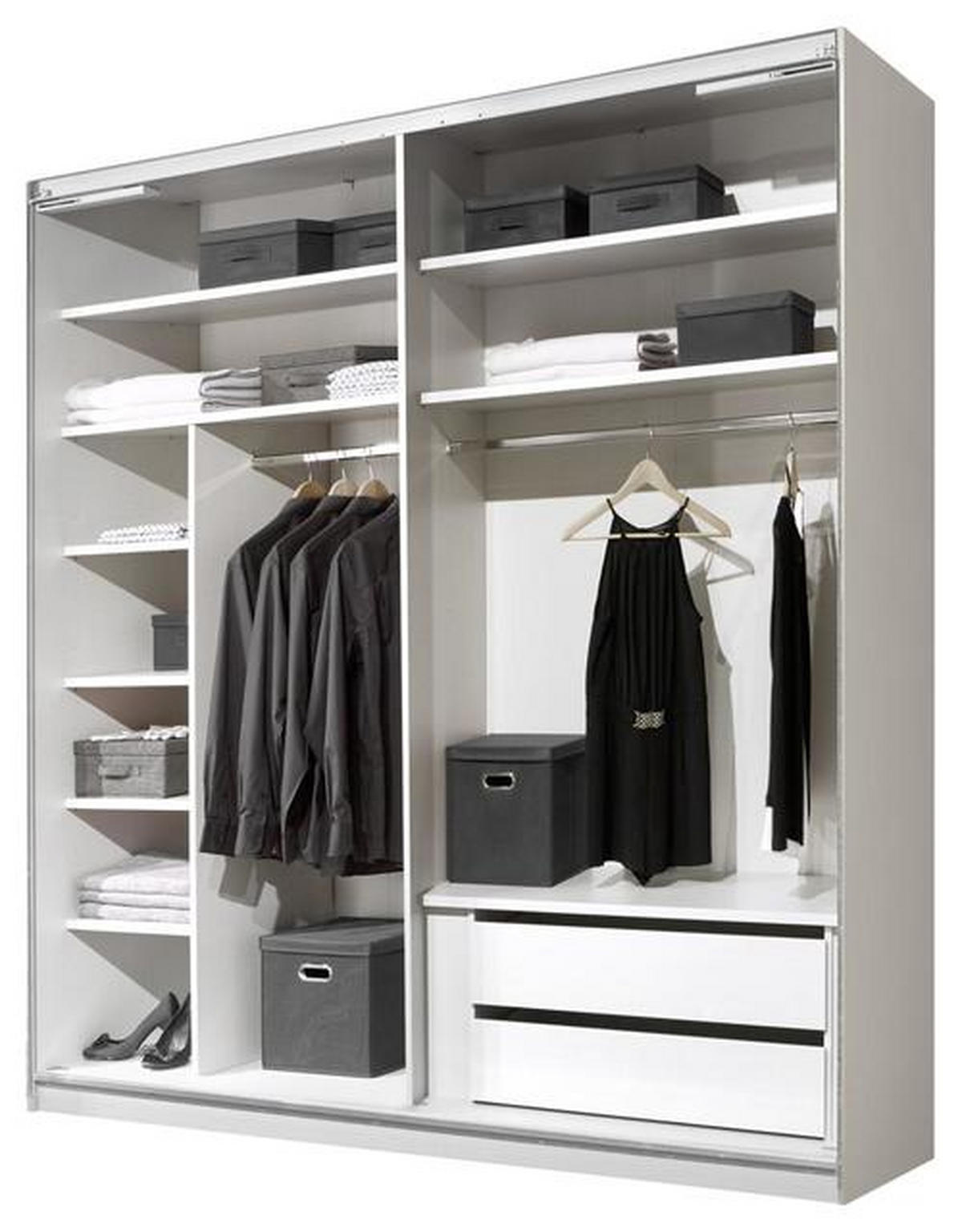 SCHWEBETÜRENSCHRANK in Anthrazit, Grau  - Dunkelgrau/Anthrazit, Modern, Holzwerkstoff (188/222/68cm) - MID.YOU