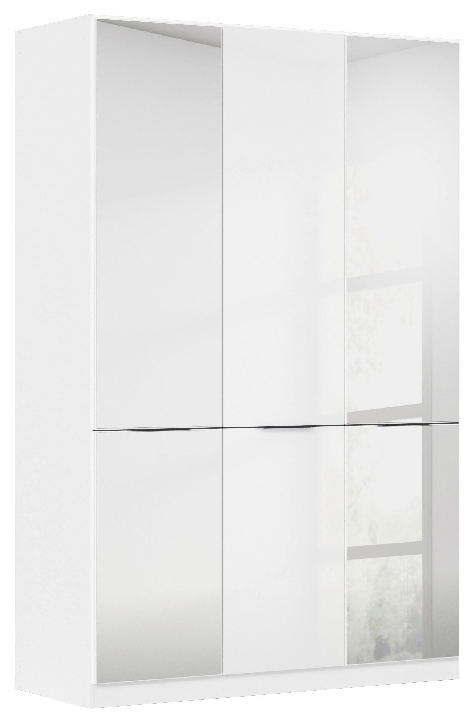 James Wood Kleiderschrank Weiß, Weiß Hochglanz 136x210x54 cm