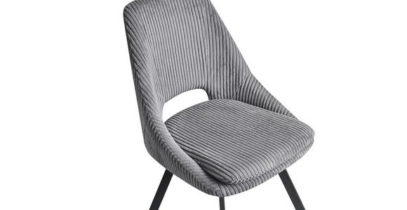 STUHL   Cord  - Schwarz/Grau, Design, Textil/Metall (48/85/56cm) - Carryhome