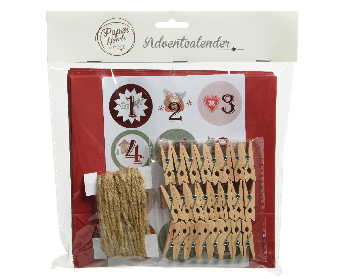 ADVENTSKALENDER  - Naturfarben, Basics, Papier (3,50/22,00/23,00cm) - X-Mas