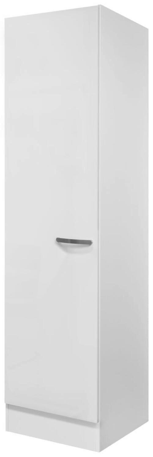 GESCHIRRSCHRANK 50/200/57 cm  in Weiß, Weiß Hochglanz  - Edelstahlfarben/Weiß Hochglanz, MODERN, Holzwerkstoff/Metall (50/200/57cm) - FlexWell