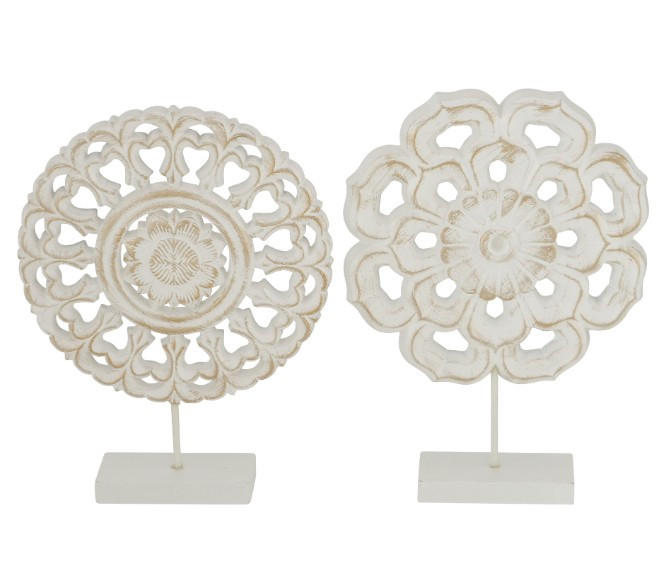 SKULPTUR - vit/beige, Basics, trämaterial (19/5/26cm) - Boltze Home