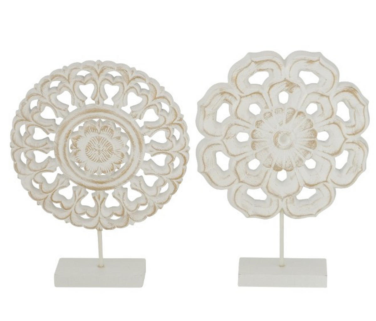 SKULPTUR - vit/beige, Basics, trämaterial (19/5/26cm) - Boltze Home