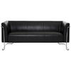 3-SITZER-SOFA  in Lederlook Schwarz  - Silberfarben/Schwarz, MODERN, Textil/Metall (179/71/74cm) - MID.YOU