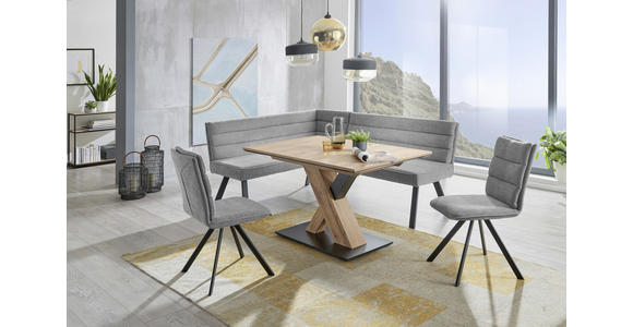 ECKBANK 155/195 cm in Blau, Grau, Schwarz - Blau/Schwarz, Design, Textil/Metall (155/195cm) - Cantus