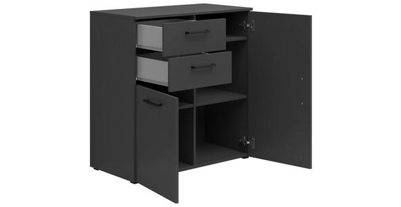 KOMMODE 80/83/40 cm in Graphitfarben - Anthrazit/Schwarz, MODERN, Holzwerkstoff/Kunststoff (80/83/40cm) - Carryhome