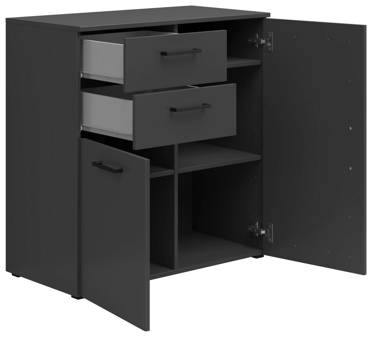 KOMMODE 80/83/40 cm  in Graphitfarben  - Anthrazit/Schwarz, Modern, Holzwerkstoff/Kunststoff (80/83/40cm) - Carryhome