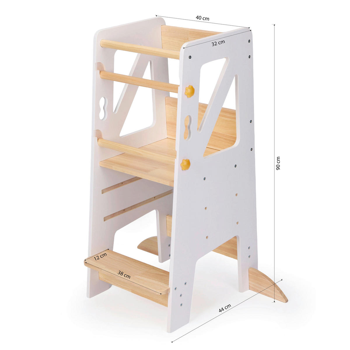 LERNTURM LIV  - Weiß/Kieferfarben, KONVENTIONELL, Holz (44/40/90cm)