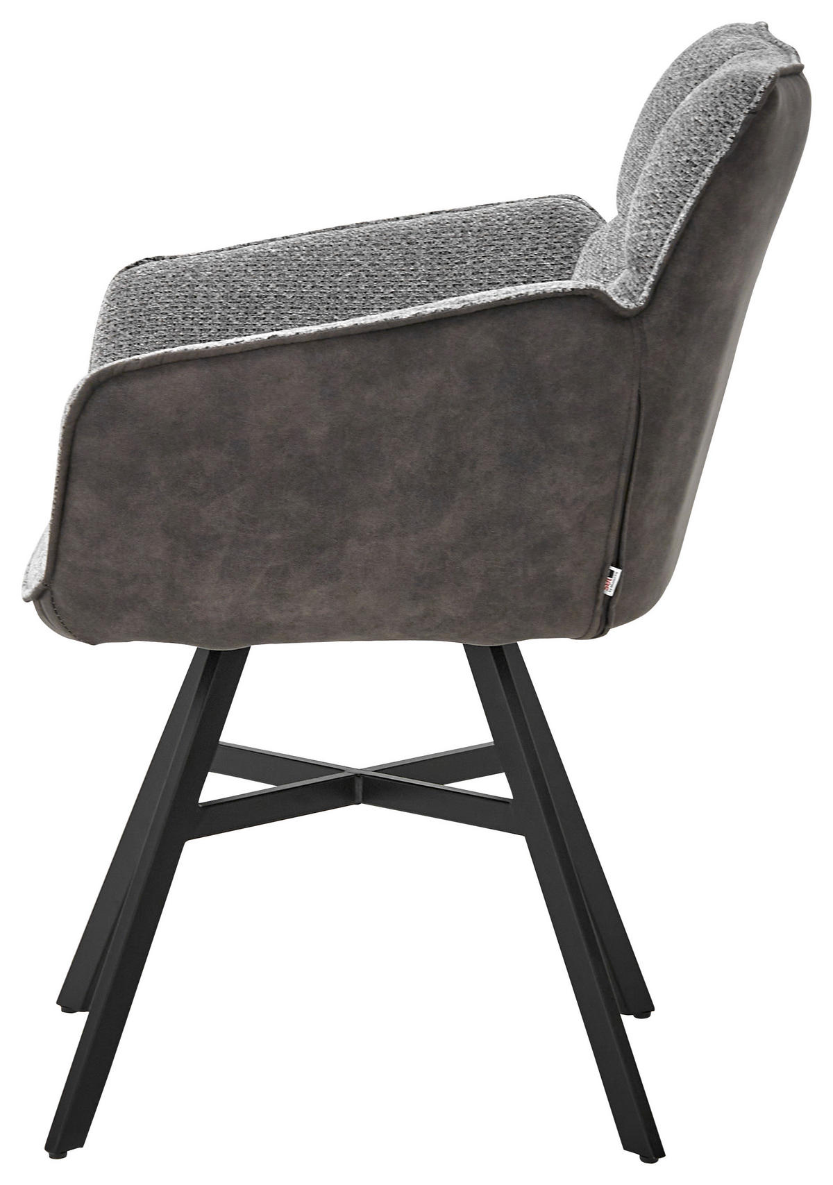 ARMLEHNSTUHL  in Eisen Chenille, Mikrofaser  - Schwarz/Grau, Design, Textil/Metall (60/84/65cm) - SetOne by Musterring