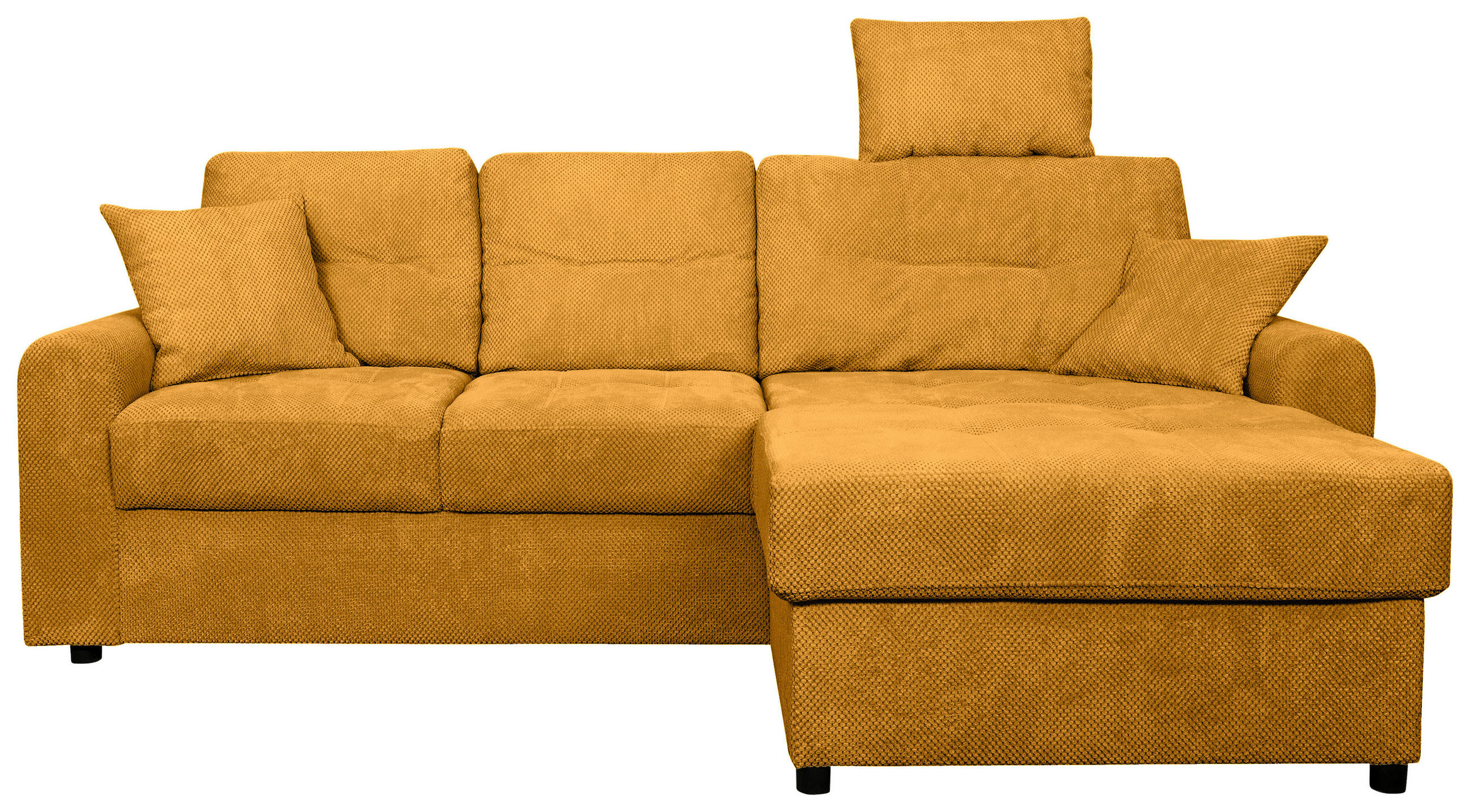 ECKSOFA Currygelb Chenille  - Currygelb/Schwarz, KONVENTIONELL, Kunststoff/Textil (232/153cm) - Carryhome