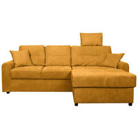 ECKSOFA Currygelb Chenille  - Currygelb/Schwarz, KONVENTIONELL, Kunststoff/Textil (232/153cm) - Carryhome