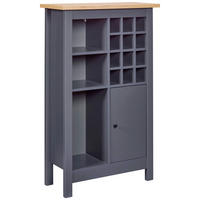 WEINSCHRANK 76,8/124,4/33 cm  - Anthrazit/Schwarz, MODERN, Holzwerkstoff/Kunststoff (76,8/124,4/33cm) - home24