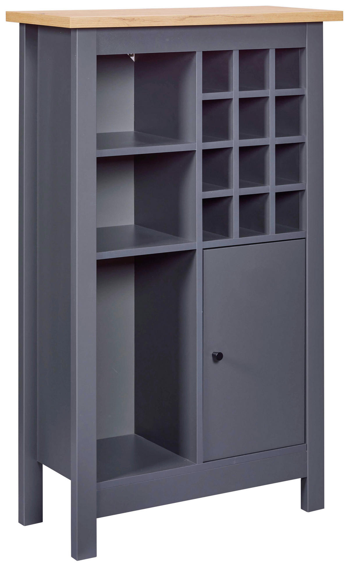 WEINSCHRANK 76,8/124,4/33 cm  - Anthrazit/Schwarz, MODERN, Holzwerkstoff/Kunststoff (76,8/124,4/33cm) - home24