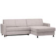 ECKSOFA in Webstoff Hellrosa  - Hellrosa/Schwarz, Design, Kunststoff/Textil (257/165cm) - Xora