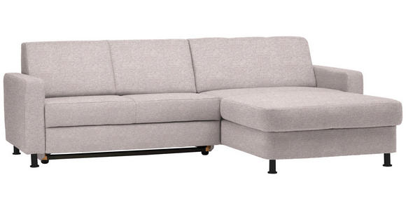 ECKSOFA in Webstoff Hellrosa  - Hellrosa/Schwarz, Design, Kunststoff/Textil (257/165cm) - Xora