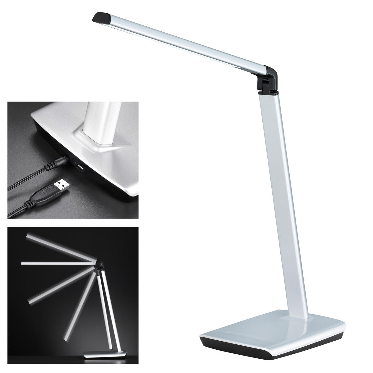 LED-SCHREIBTISCHLEUCHTE - Silberfarben, Basics, Metall (20/16/79cm) - Fischer & Honsel