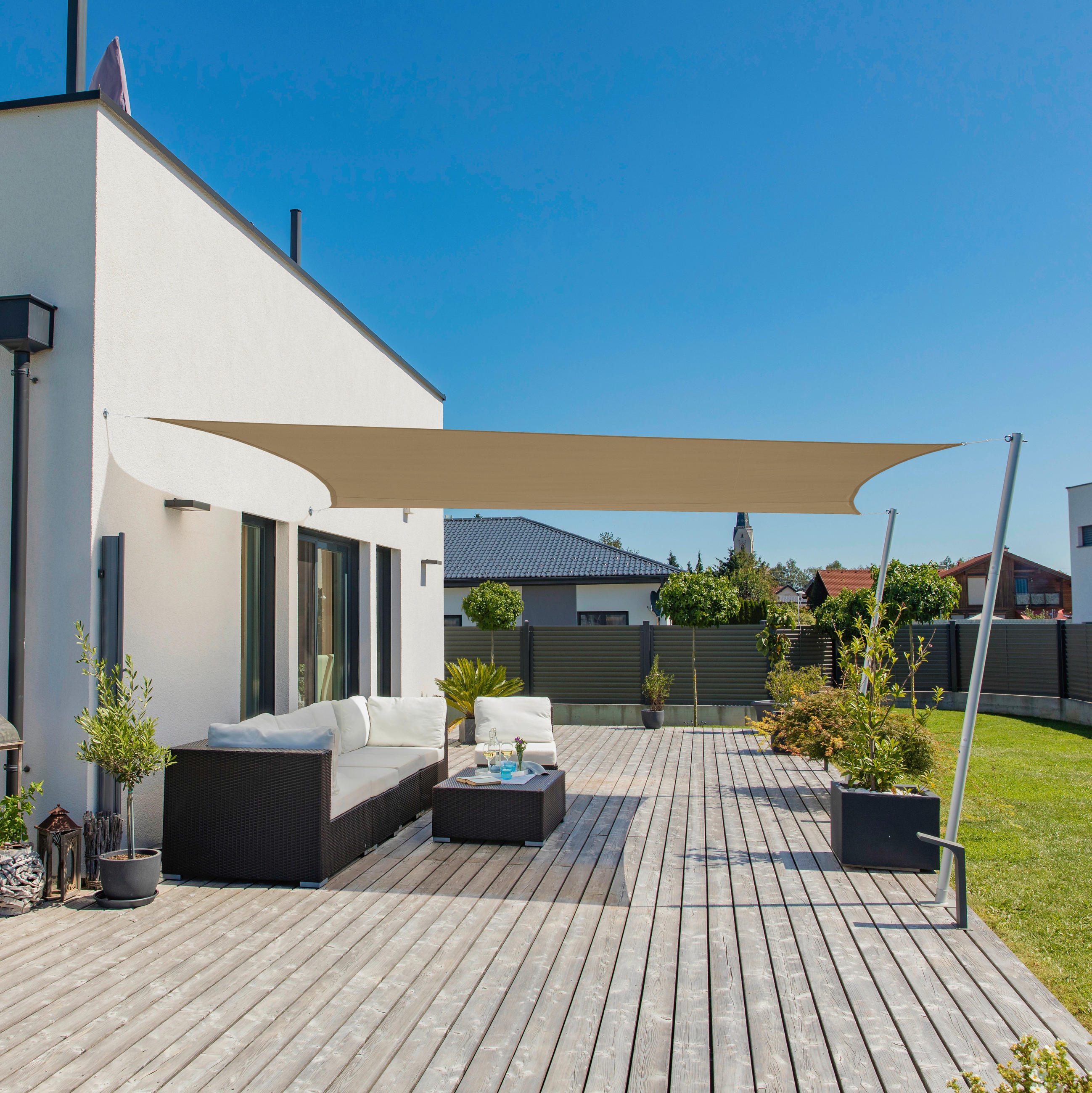 GARTENSONNENSEGEL  400/500 cm  - Taupe, Basics (400/500cm)