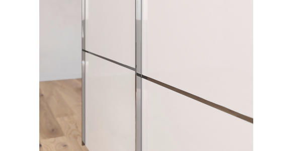 SCHWEBETÜRENSCHRANK 271/223/68 cm 3-türig Weiß, Champagner  - Chromfarben/Champagner, KONVENTIONELL, Glas/Holzwerkstoff (271/223/68cm) - Novel